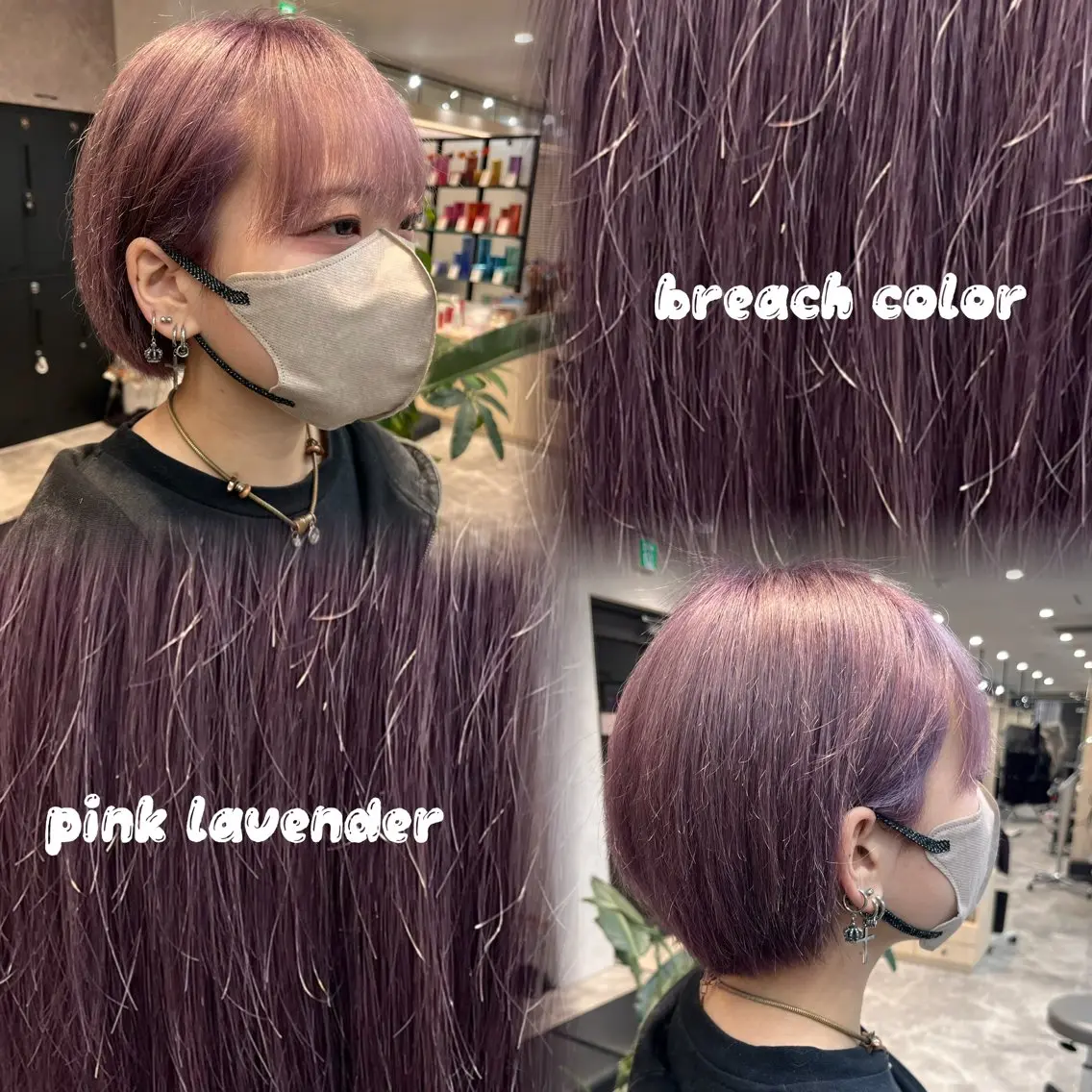 ショート カラー ヘアカラー トリートメント ハイトーン/暖色/ ツヤ髪/山口愛莉のヘアスタイル