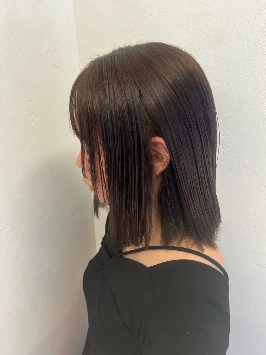 ミディアム カラー カット ヘアカラー トリートメント ボブ/透明感カラー /さちかのヘアスタイル