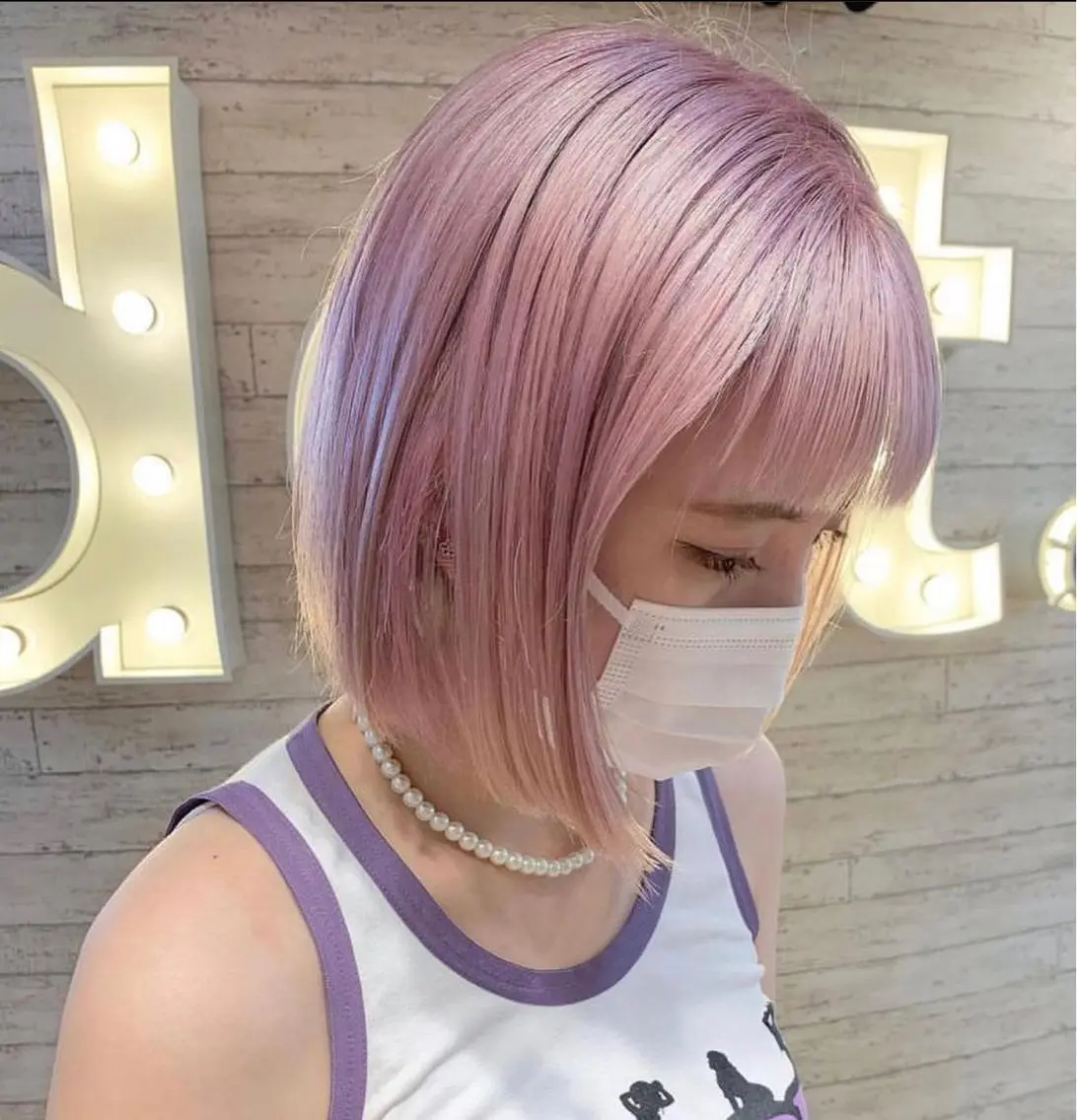 ショート カラー ラベンダーカラー ピンクカラー ピンクラベンダー ホワイトピンク 遠藤沙也加 /レイヤーカットのヘアスタイル