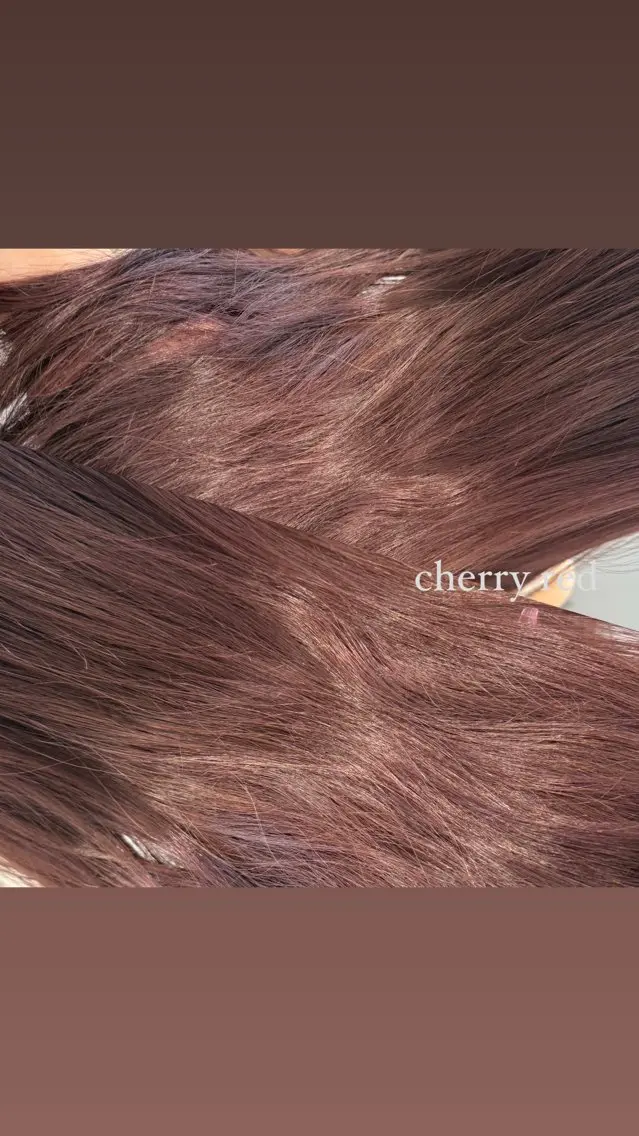 ロング カラー レッドカラー ヘアカラー kato himariのヘアスタイル