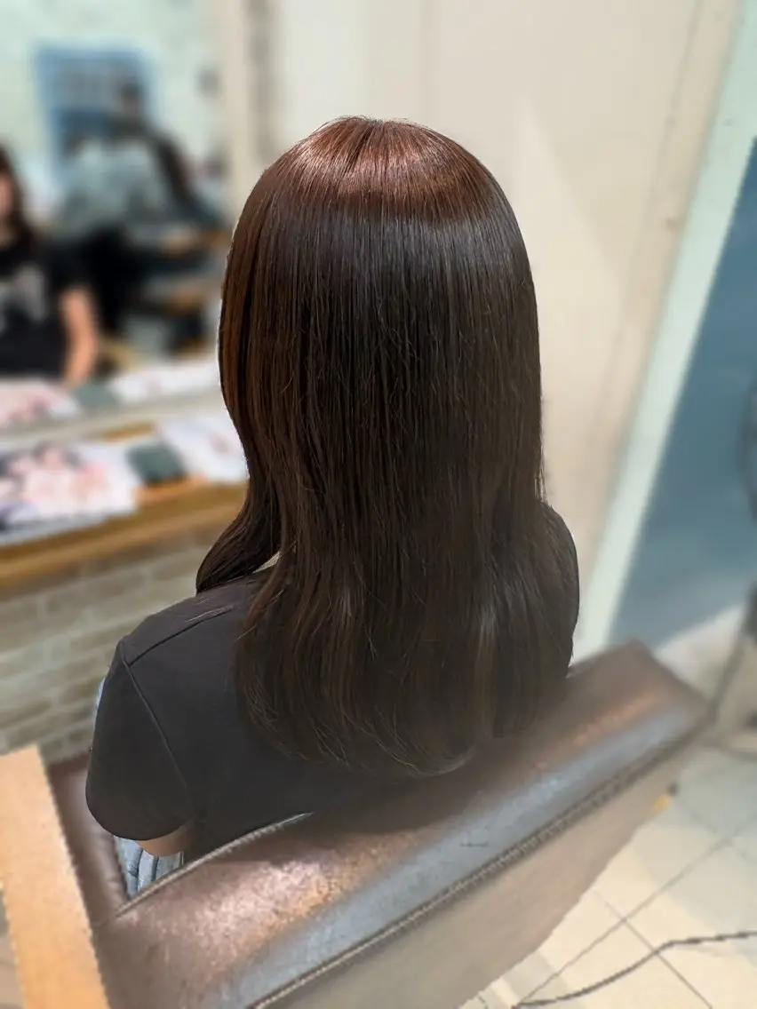 カラー ブリーチ 透明感カラー ブリーチなしカラー ヘアカラー トリートメント もえ🪽🫧縮毛矯正 /カラー/ヘアアレのヘアスタイル