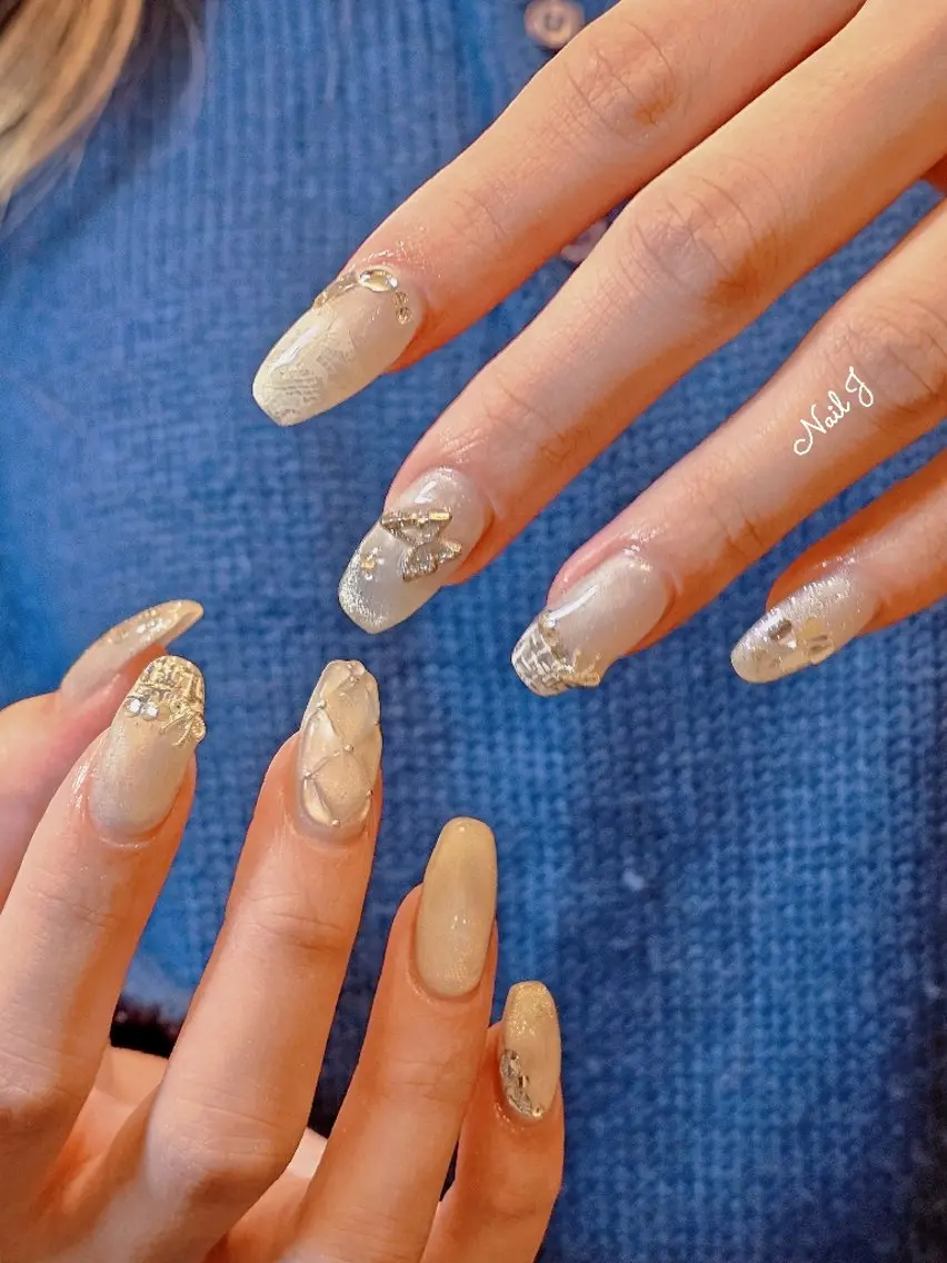 ネイル 韓国ネイル 冬ネイル ハンドネイル Nail Jのネイルデザイン