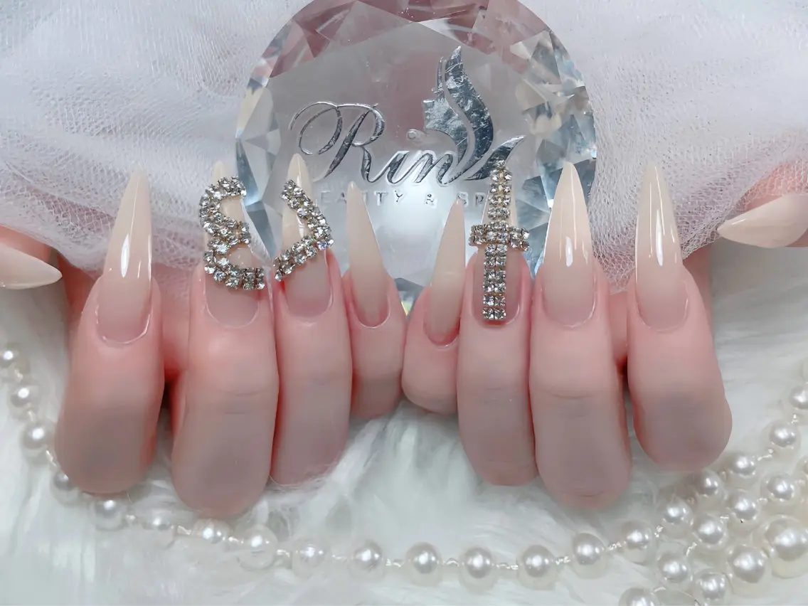 ネイル クリアネイル ドット フットネイル ジェルネイル グリーン ハンドネイル Rin Nail 新大久保店のネイルデザイン