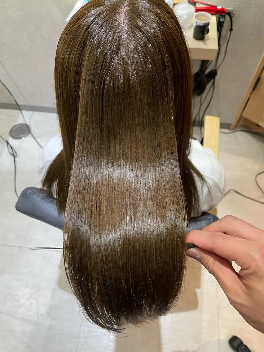 ロング カラー フェイスレイヤー/ 小顔/髪質改善 関のヘアスタイル
