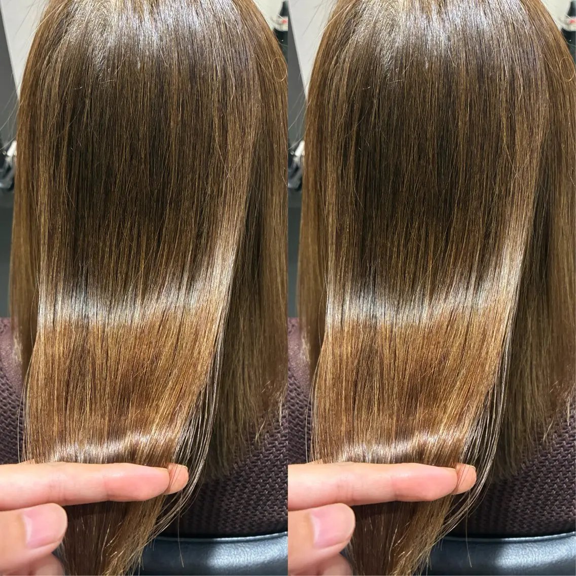 ミディアム 縮毛矯正 powderhair 福岡直弥のヘアスタイル