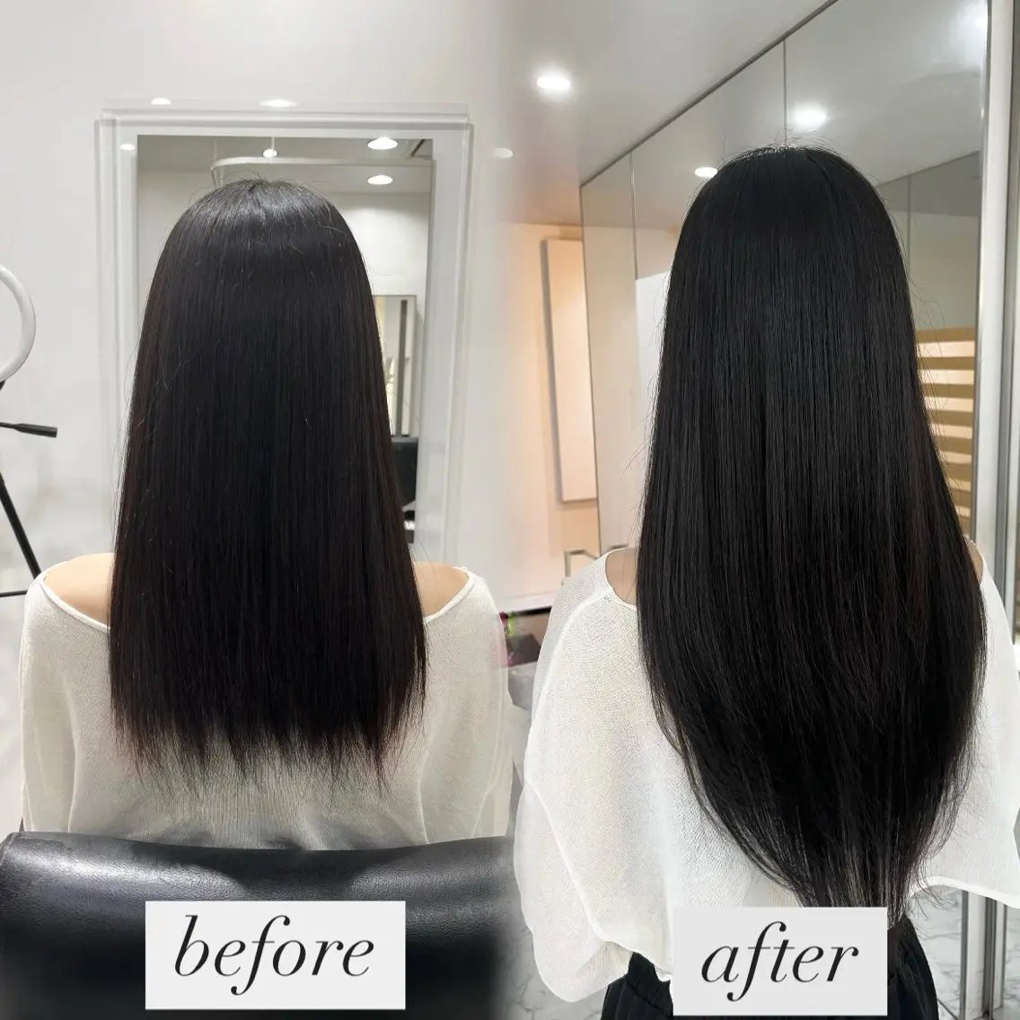 ロング シールエクステ エクステ 赤み消し透明感カラー オオヤマのヘアスタイル