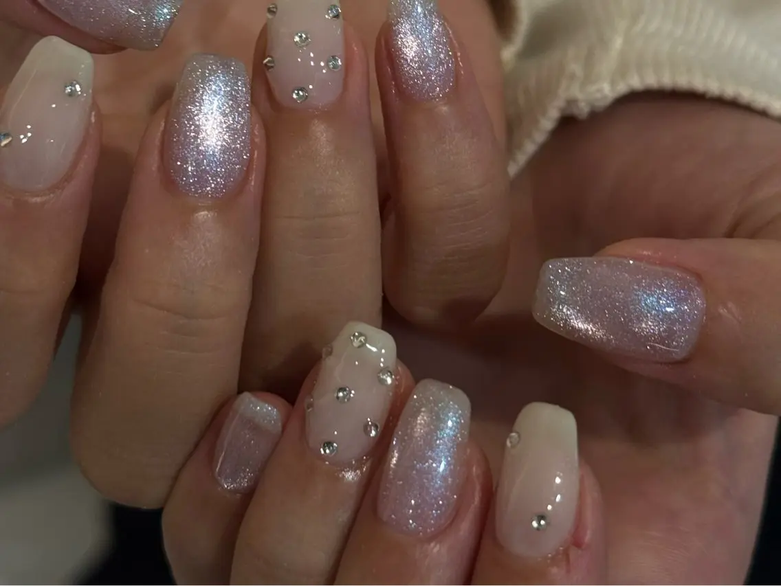 ネイル フレンチネイル マグネットネイル ニュアンスネイル シンプルネイル 春ネイル ハンドネイル LINEA.nail STUDIOのネイルデザイン