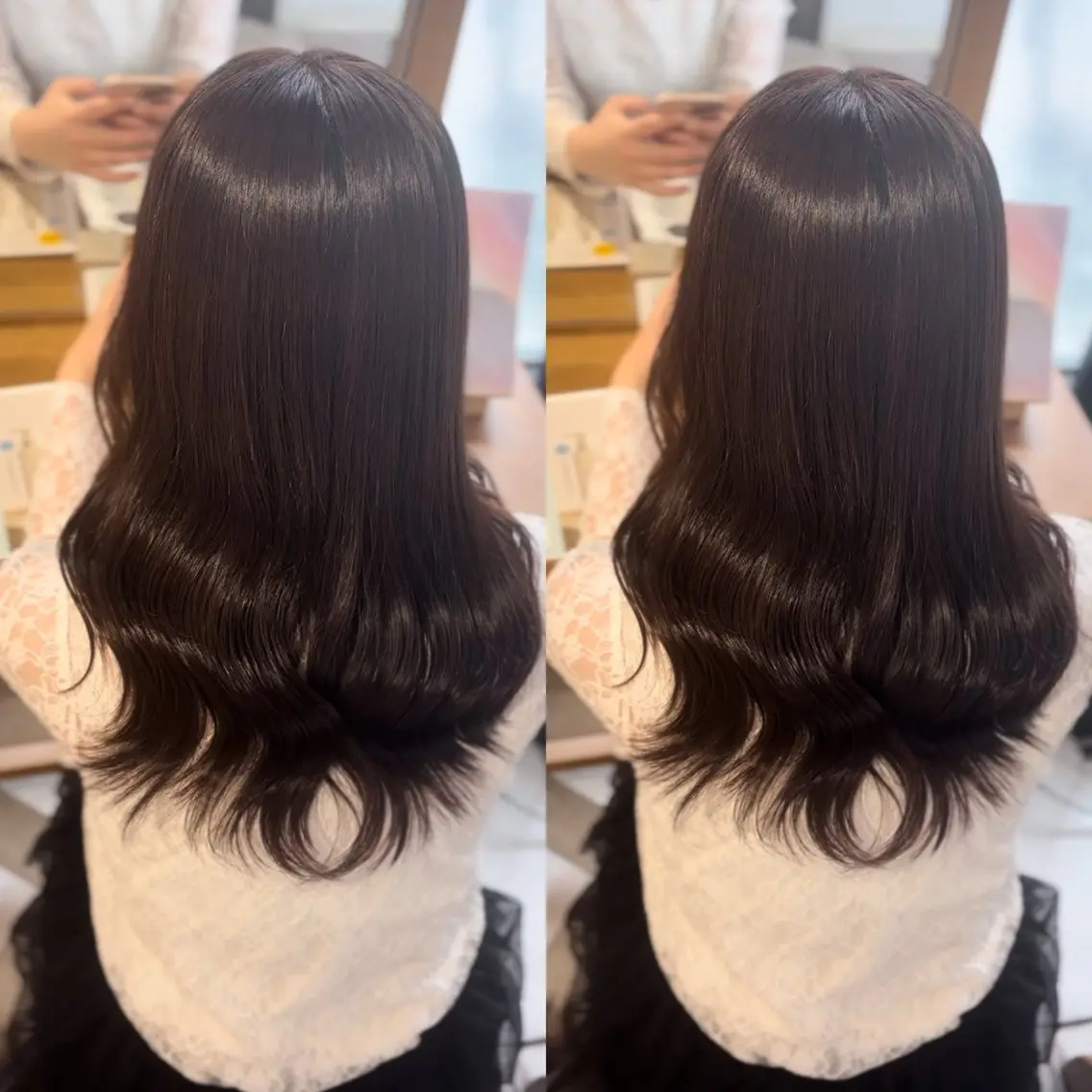 セミロング カラー ヘアカラー トリートメント 池田偲乃/上尾🐰 レイヤー/艶カラーのヘアスタイル