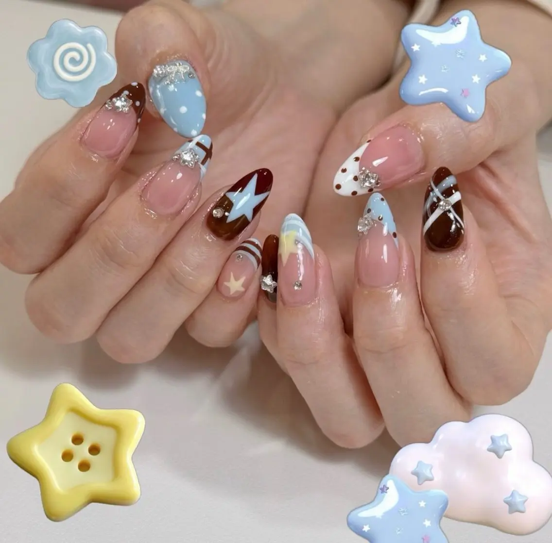 ネイル 韓国ネイル 持ち込み ニュアンスネイル ネイルチップ ハンドネイル TABI ANA.CHUOのネイルデザイン
