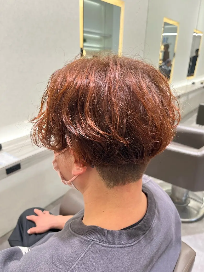カラー メンズ ブラウンカラー オレンジ オレンジブラウン 吉見 涼のヘアスタイル