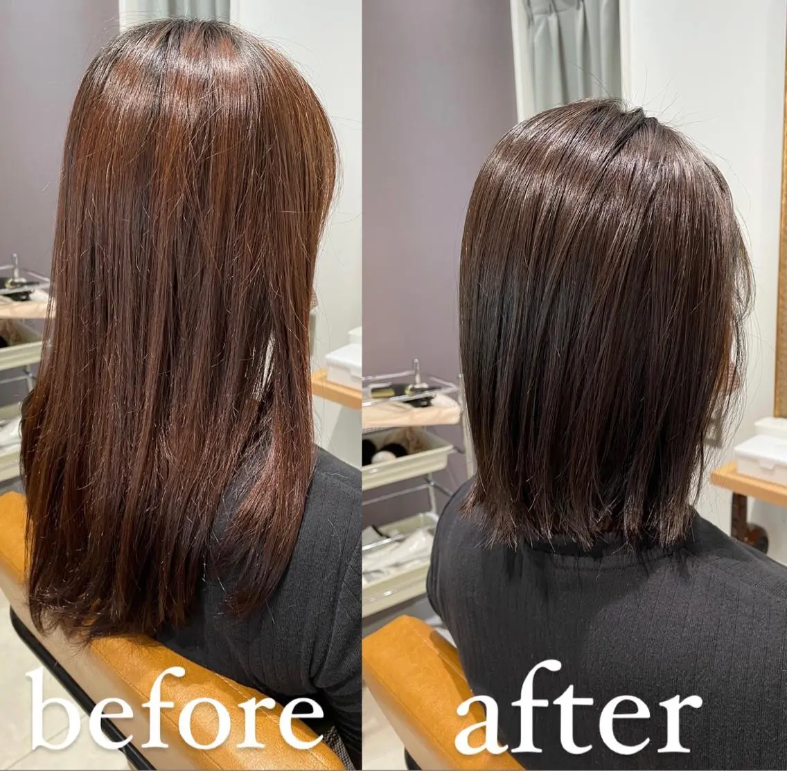 ミディアム カラー ブラウンカラー オリーブブラウン カット ヘアカラー トリートメント 過去一の柔髪ヘア 🌿einshairのヘアスタイル