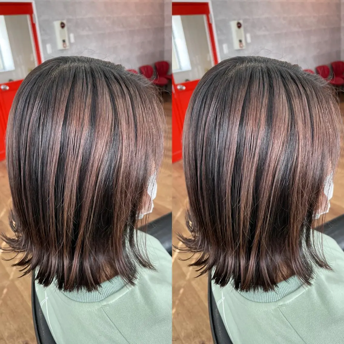 ミディアム レイヤーカット 大人女性の髪質改善 🫧鷹司郎のヘアスタイル