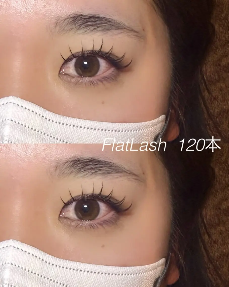 フラットラッシュ120本♡(オフ込み)✨1時間✨注意事項を必ずお読みください！の写真