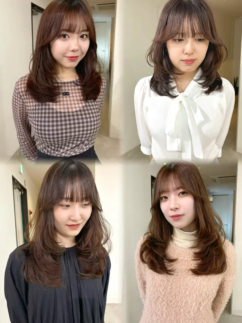 ロング カラー ブリーチ 透明感カラー ブリーチなしカラー レイヤーカット mizuki/ピンク ベージュ.レイヤーのヘアスタイル