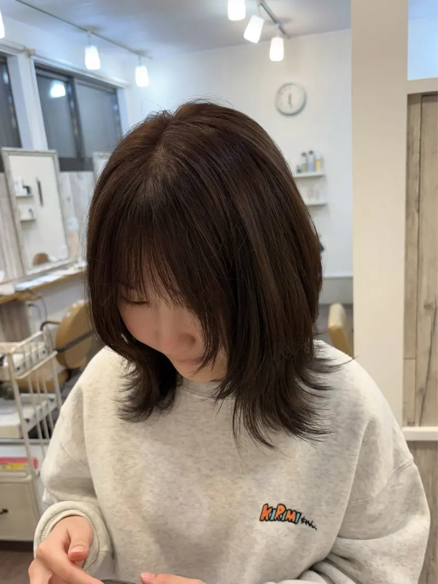 ミディアム レイヤーカット ウルフカット ウルフレイヤー 🍀市村 怜南のヘアスタイル