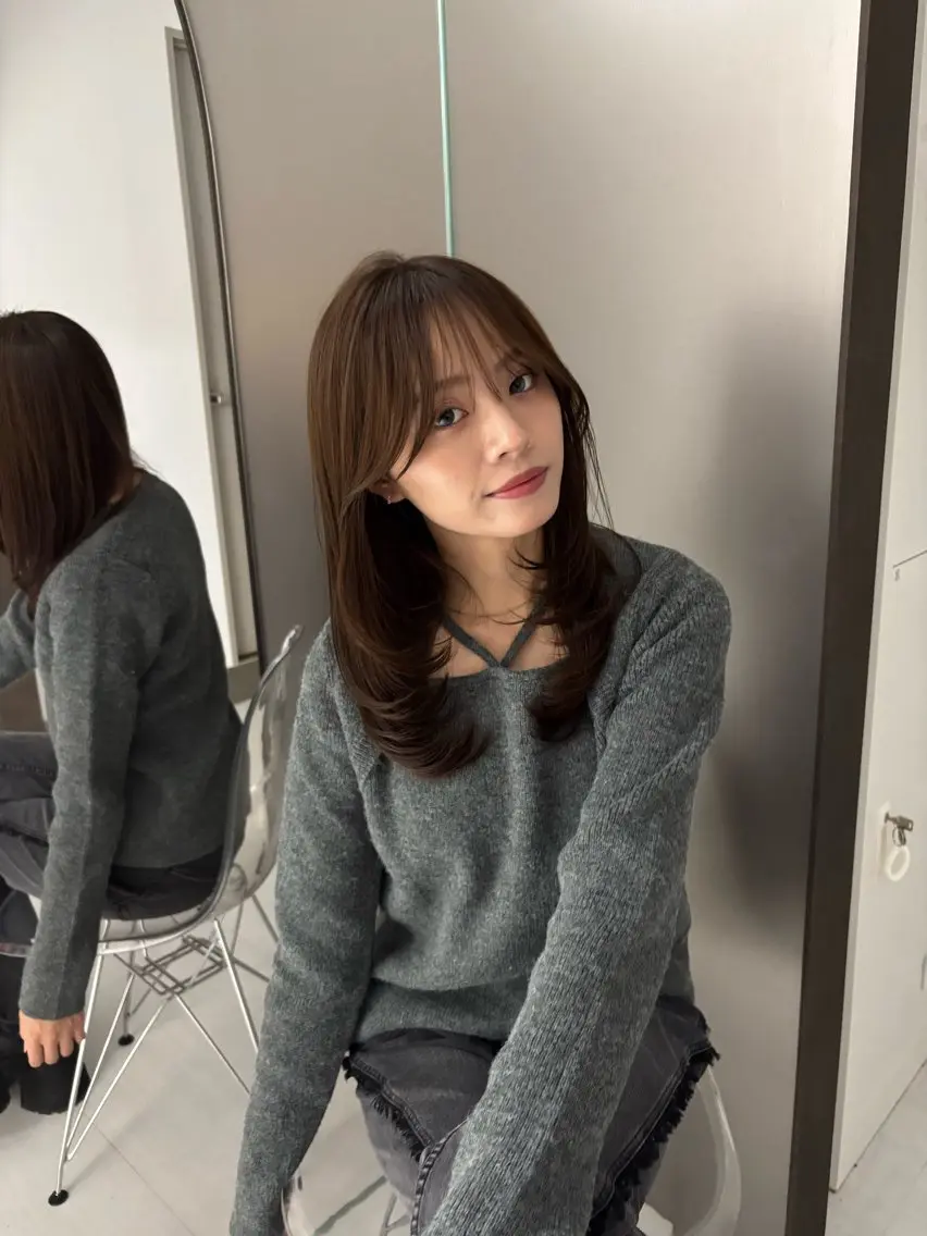 ミディアム 似合わせno.1💎 韓国ヘア特化まなかのヘアスタイル
