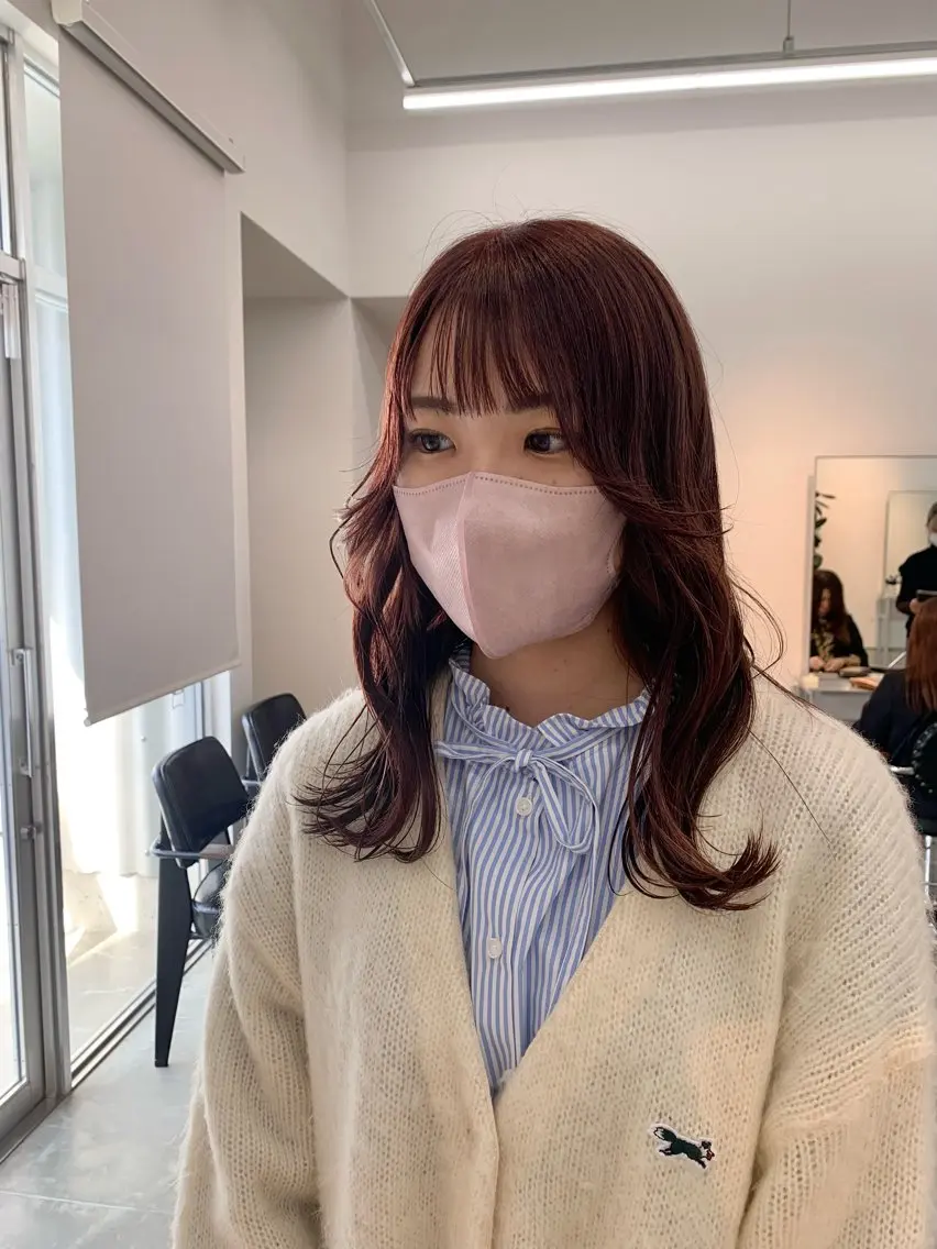 セミロング カット ヘアカラー トリートメント 舘谷 愛莉のヘアスタイル