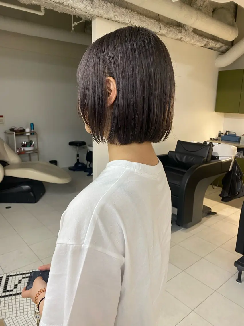 ミディアム カラー ボブ カット ヘアカラー トリートメント LUVISM新潟🎀 透明感カラー/ミユのヘアスタイル