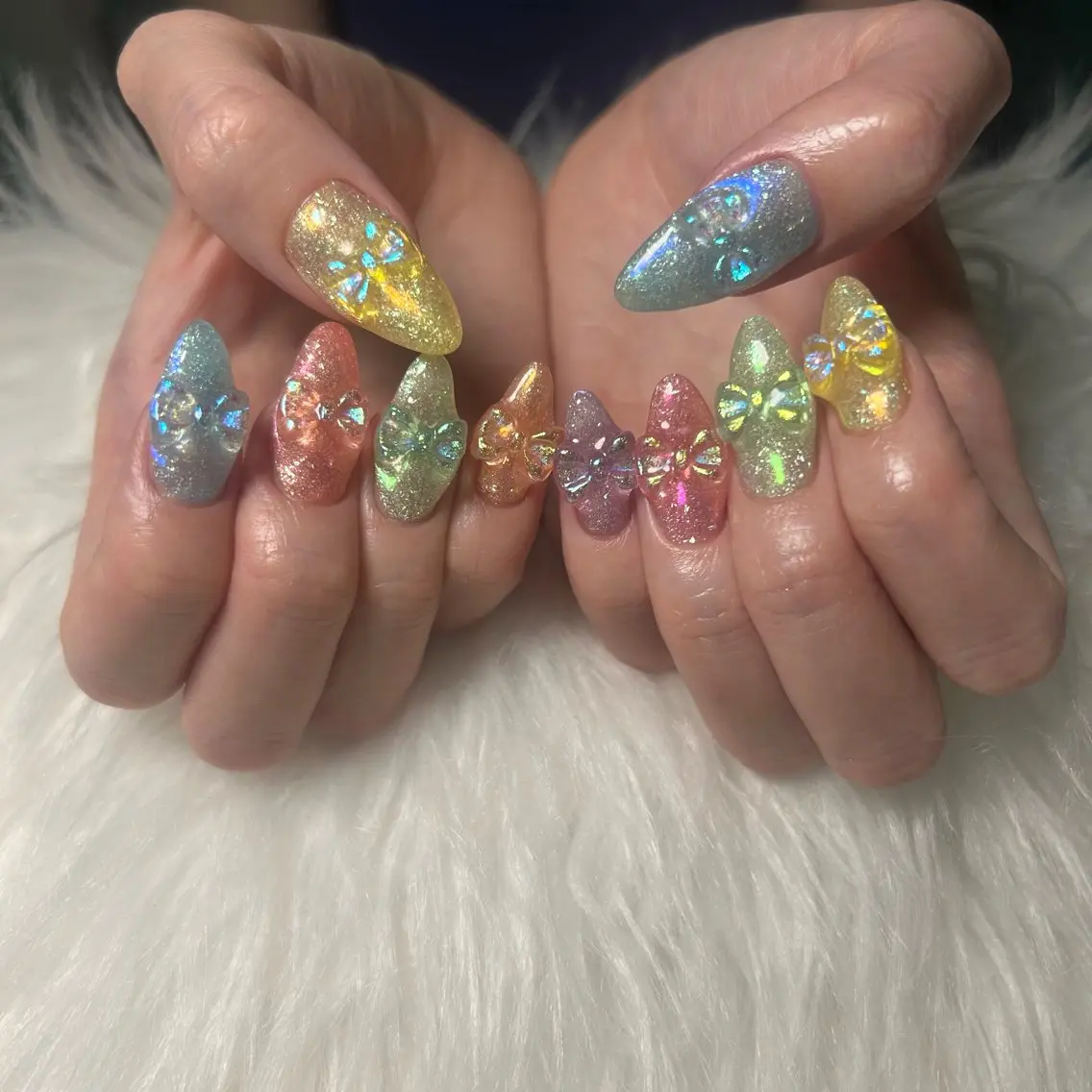 ネイル リボン ハンドネイル haac nailsのネイルデザイン