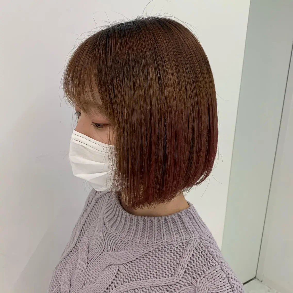 ミディアム カラー ヘアアレンジ ボブ 髪質改善 トリートメント ダブルカラー｜ なおき｜池袋美容師のヘアスタイル