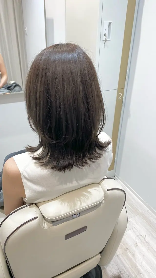 セミロング カット ヘアカラー トリートメント 似合わせ艶髪カラー ❤️ハダユミのヘアスタイル