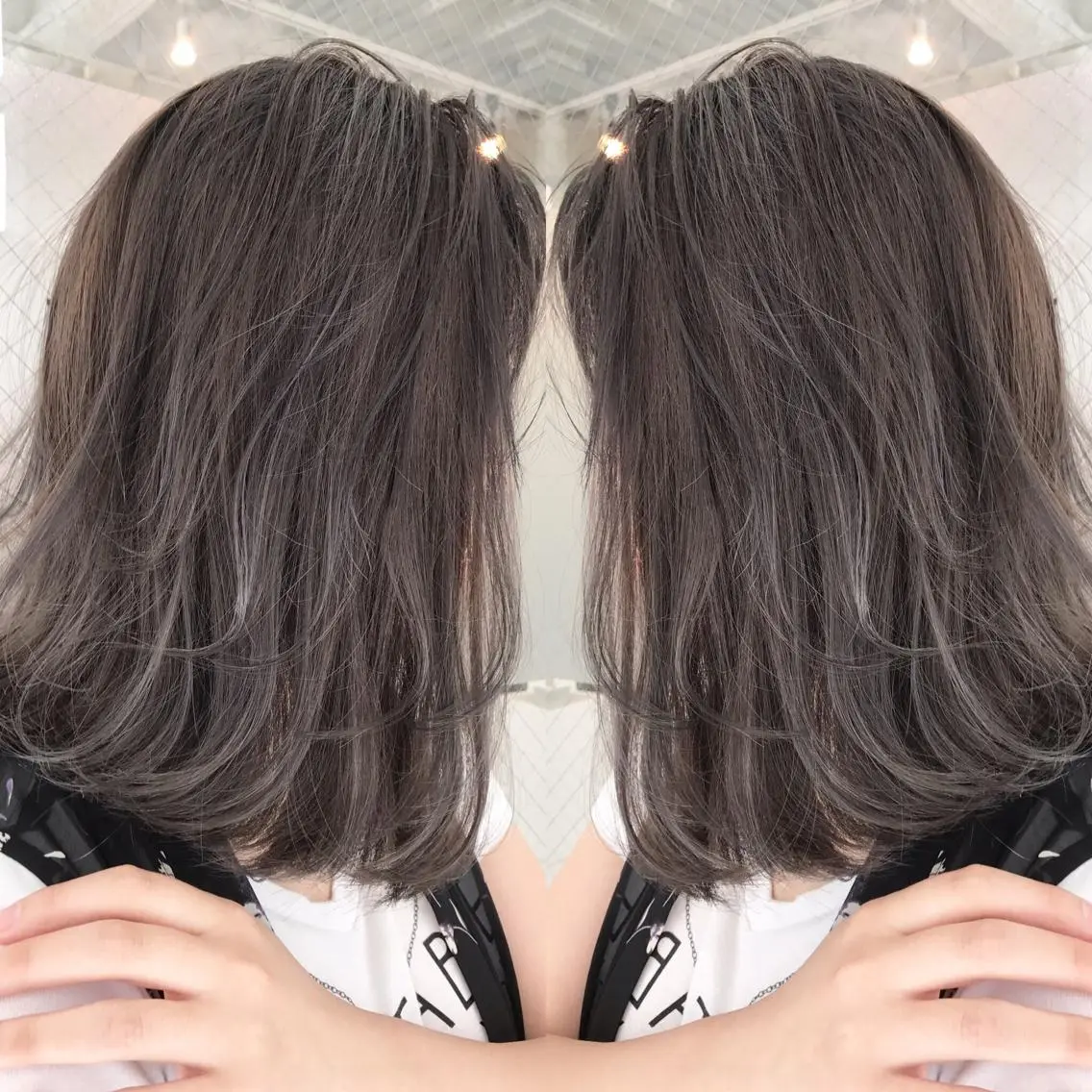 ミディアム カラー ヘアアレンジ ヘアカラー トリートメント 縮毛矯正 髪質改善寺坂雄飛💐のヘアスタイル