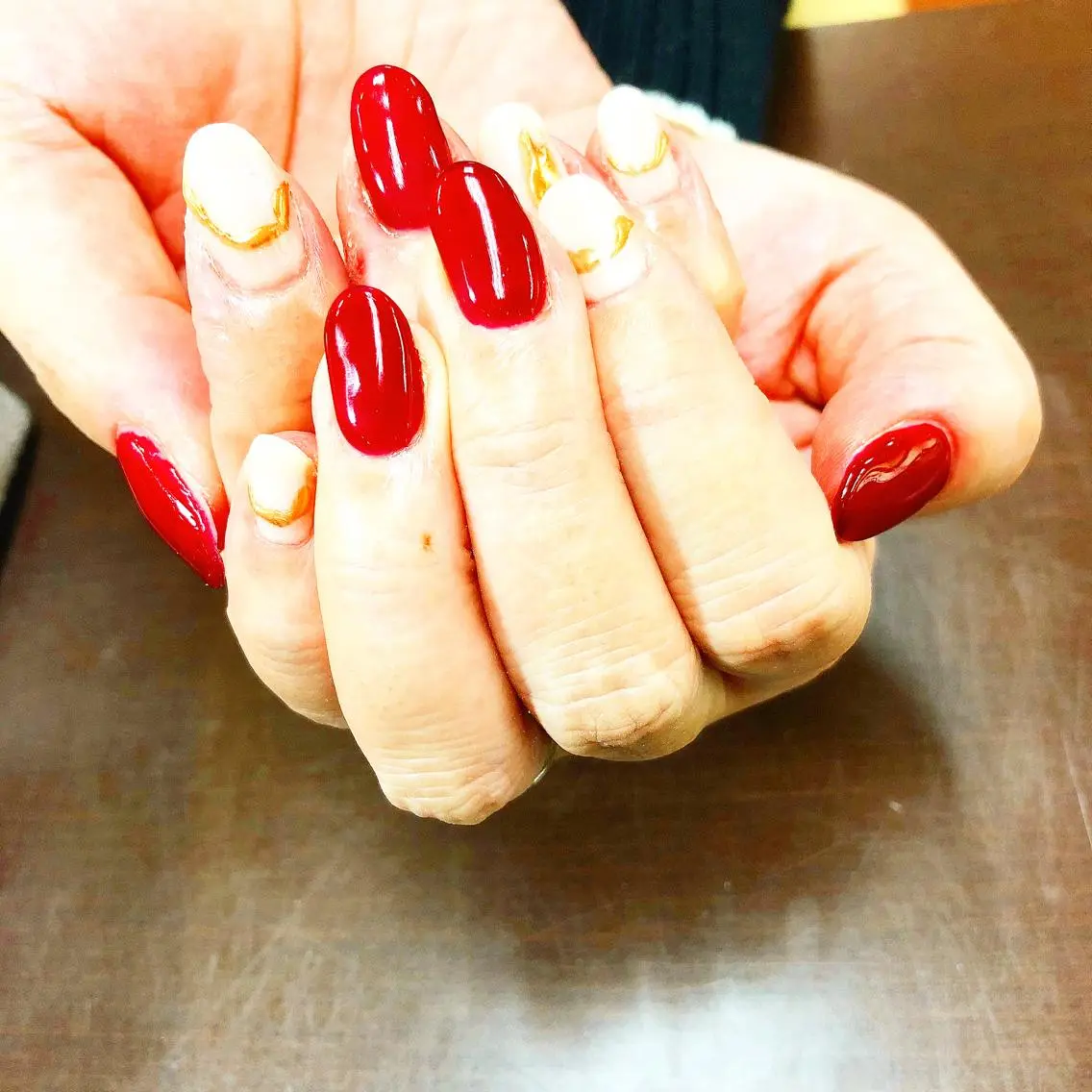 ネイル ボルドー ミラーネイル FASTNAIL PLUS 新宿店のネイルデザイン