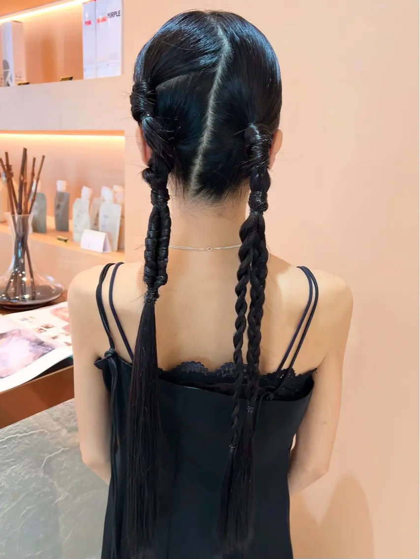 ロング カラー ヘアアレンジ ヘアセット ✨カチモリ✨レイヤー 韓国ヘア🇰🇷ゆいのヘアスタイル
