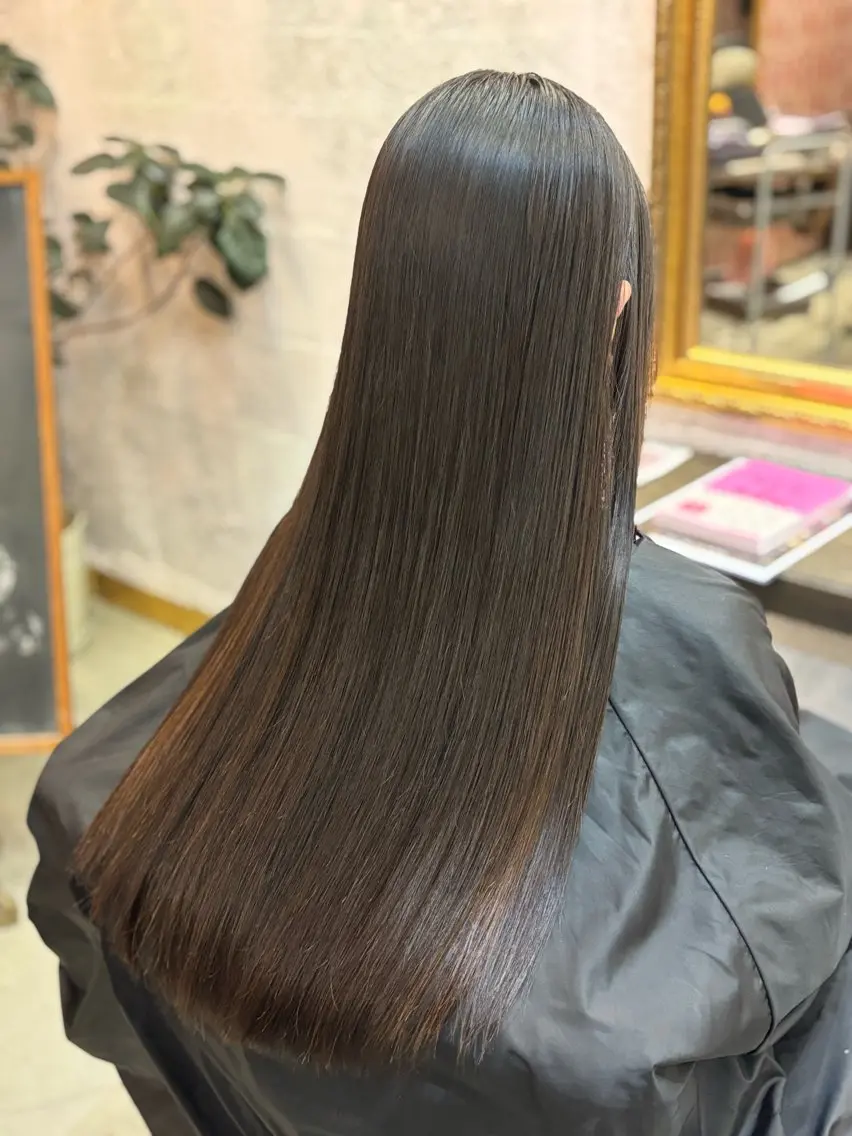 ロング 縮毛矯正 縮毛矯正 Barocco .ヒメのヘアスタイル