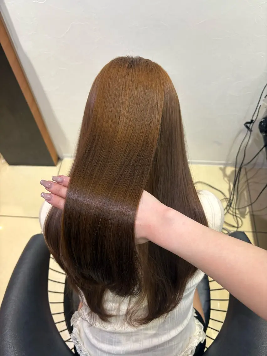 ロング カット ヘアカラー トリートメント JUNA💜/艶カ ラー/艶髪/髪質改善のヘアスタイル