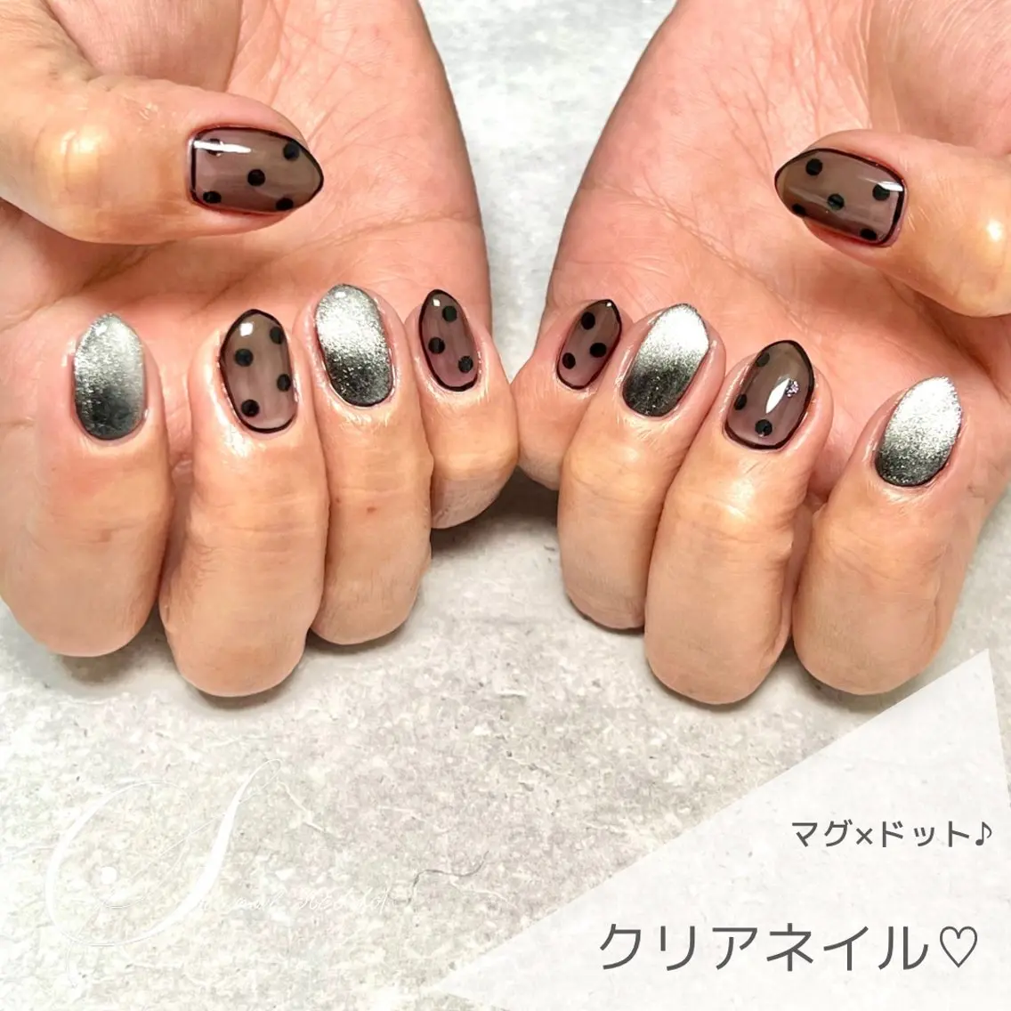 ネイル ドット マグネットネイル ハンドネイル ステラ marikominoのネイルデザイン