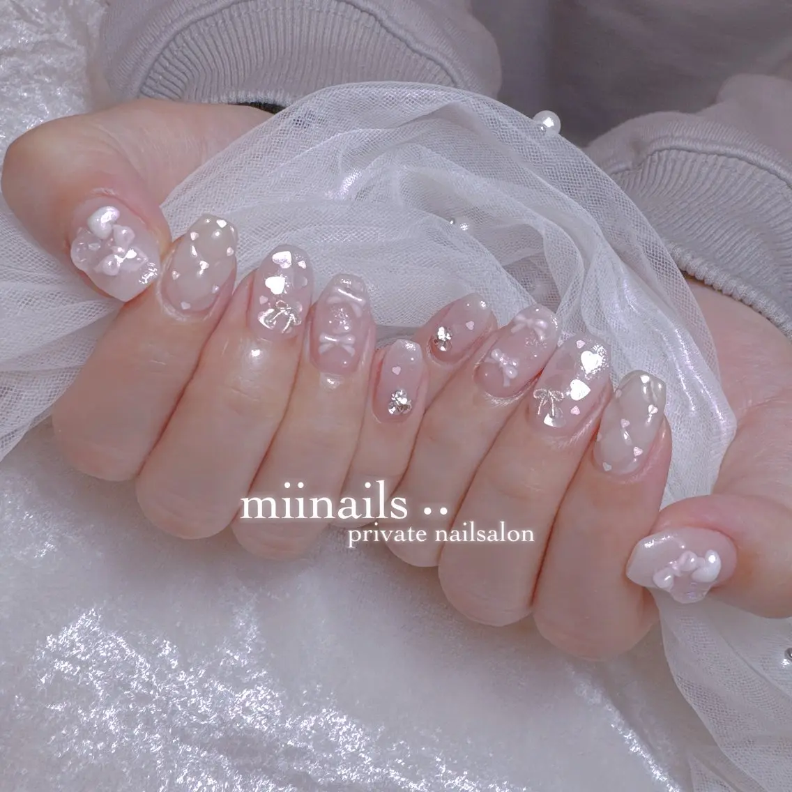 ネイル キラキラネイル ワンホンネイル ハンドネイル nailsalon miinailsのネイルデザイン