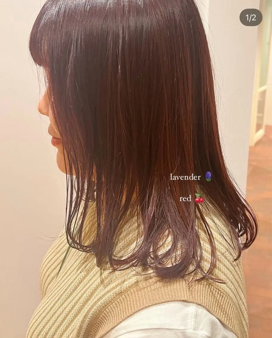 ミディアム カット ヘアカラー 暖色カラー/かまや ゆきえのヘアスタイル