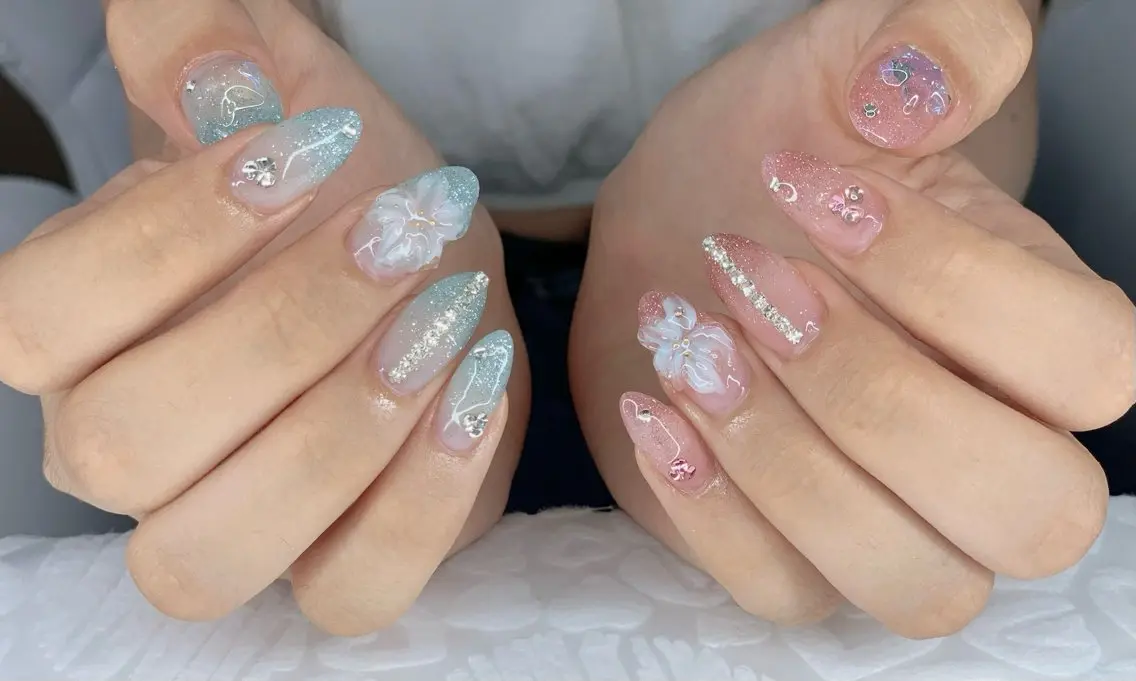 ネイル ジェルネイル 韓国ネイル ニュアンスネイル パラジェル ワンホンネイル Kaori Nailのネイルデザイン