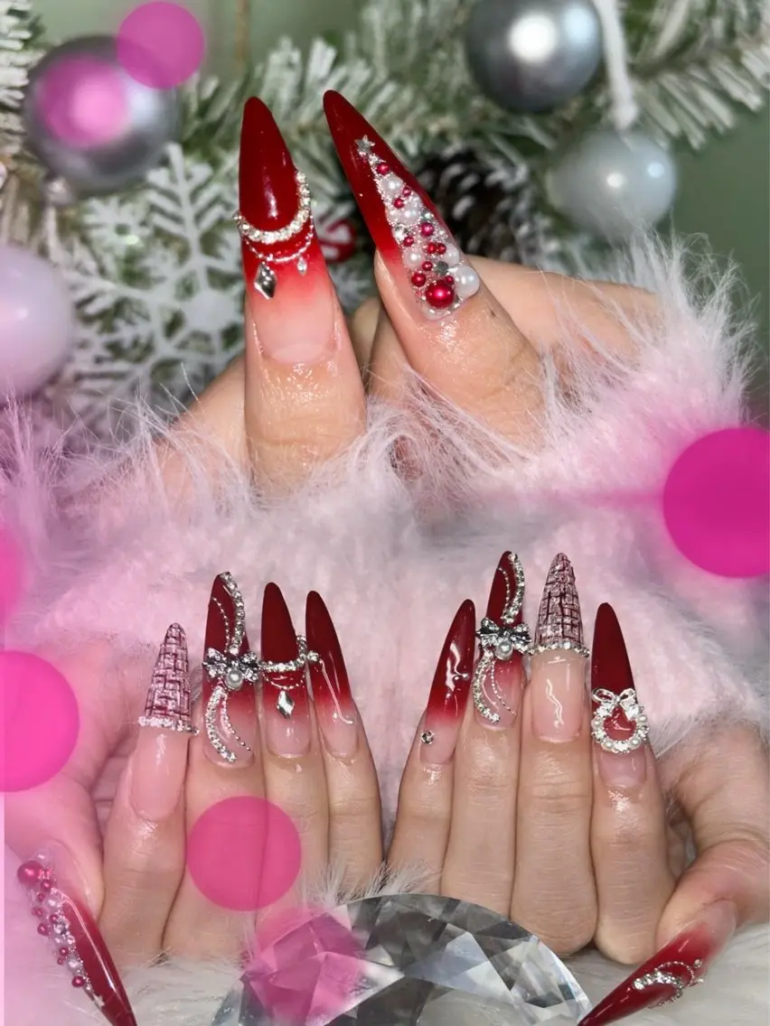 ネイル アートネイル オーロラネイル チークネイル 長さ出し フットネイル Chan nailsのネイルデザイン