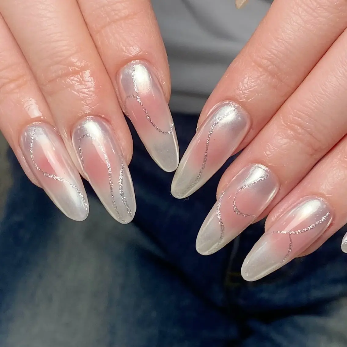ネイル チークネイル 長さ出し フレンチネイル ジェルネイル ガーリー ハンドネイル UM Nail Salonのネイルデザイン