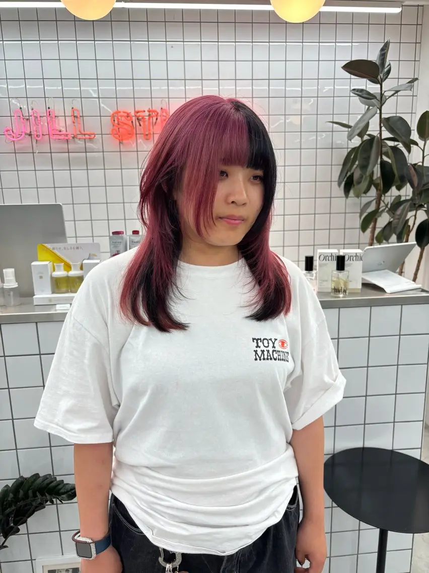セミロング カラー ヘアアレンジ カット ヘアカラー 夕羽夢🍓矢場/ JILLSTUDIOのヘアスタイル