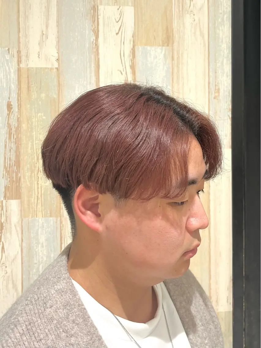 カラー メンズ ベージュカラー ピンクカラー ピンクベージュ カット ヘアカラー トリートメント 駒野 晃のヘアスタイル