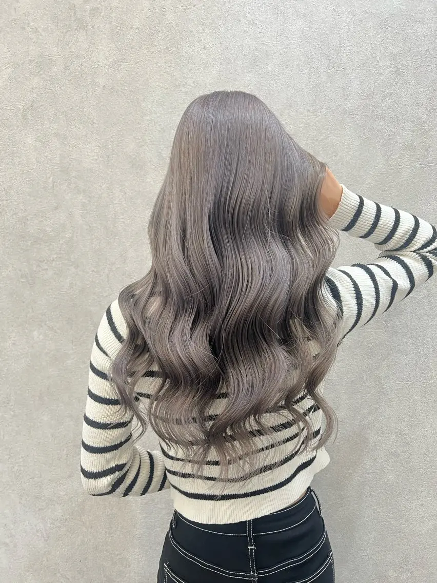 ロング カラー ヘアアレンジ ARIA💎縮毛矯正 ブリーチ💎複雑履歴のヘアスタイル