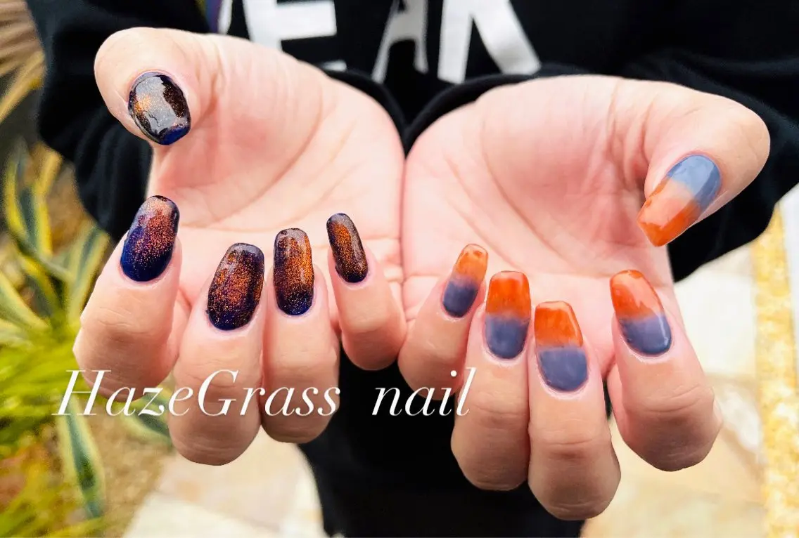ネイル グラデーション マグネットネイル HazeGrass NAILのネイルデザイン