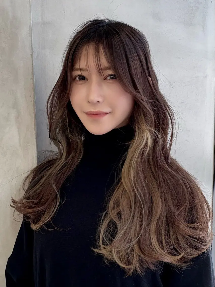 ロング カラー 透明感カラー トリートメント MASATOレイヤー カット垢抜けヘアのヘアスタイル