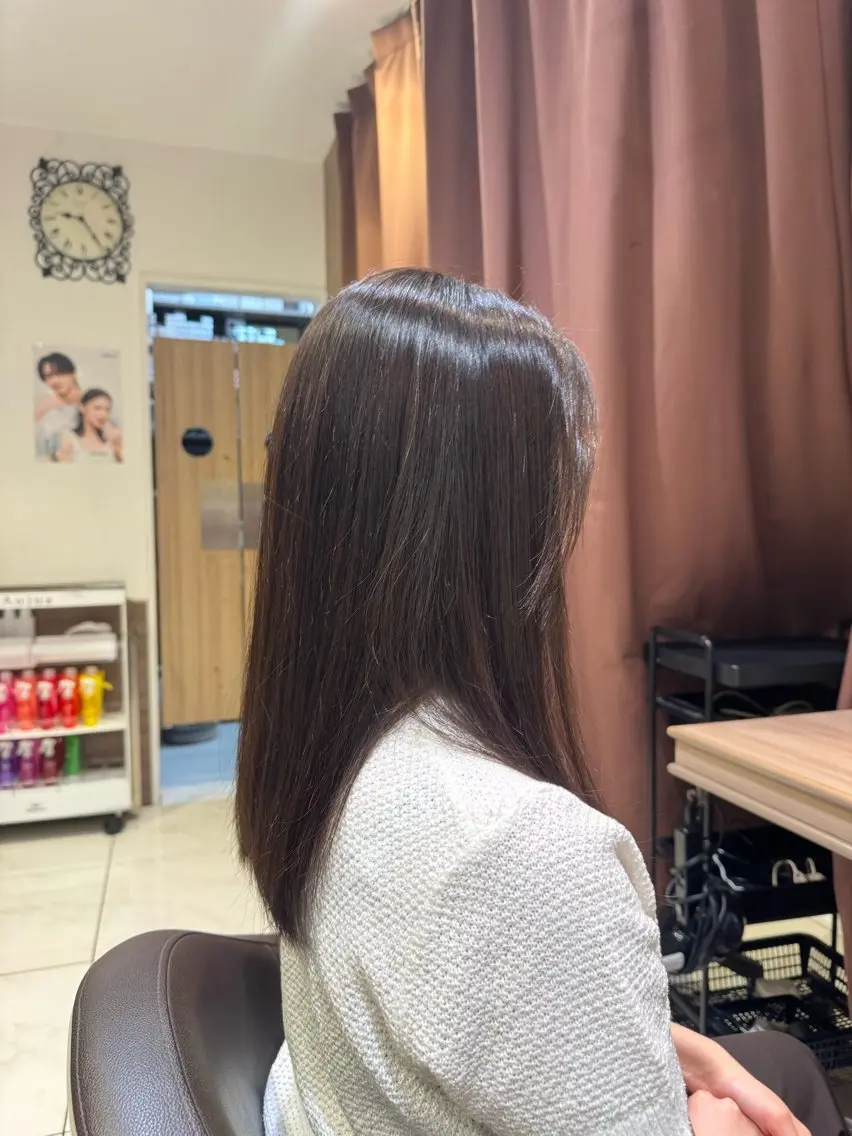 セミロング カラー 透明感カラー ヘアカラー トリートメント カットモデル募集 都立大学 奥寺のヘアスタイル
