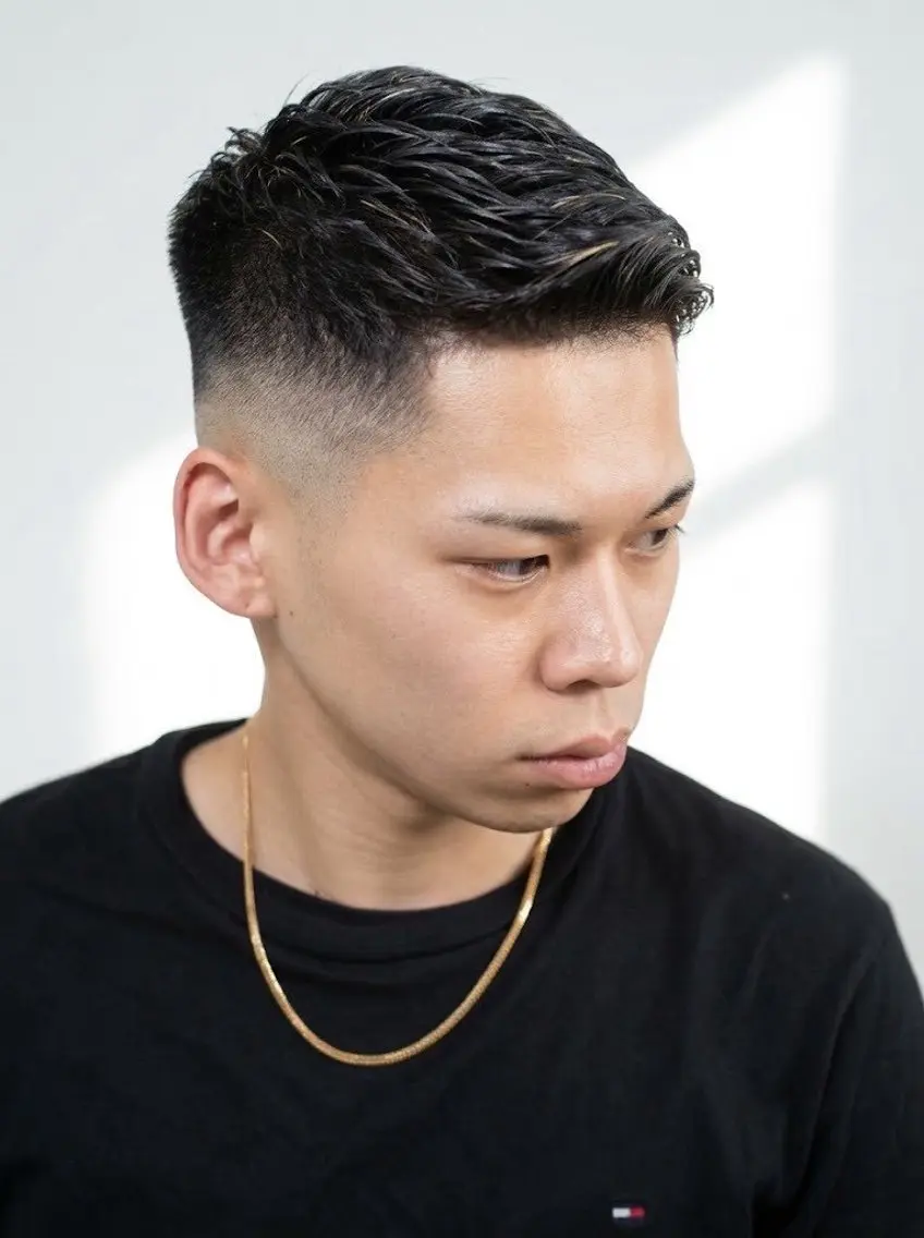 ショート メンズ 深井 龍生のヘアスタイル