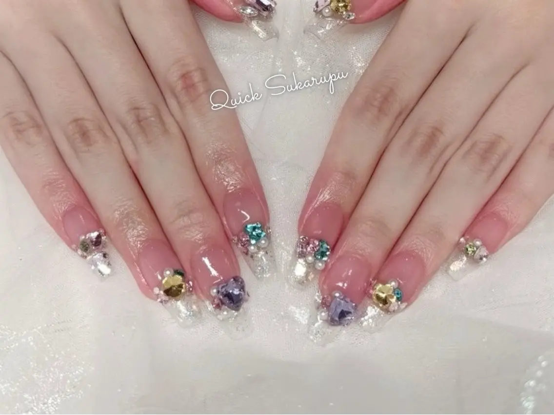 ロング ハンドネイル Quick Sukarupuのネイルデザイン