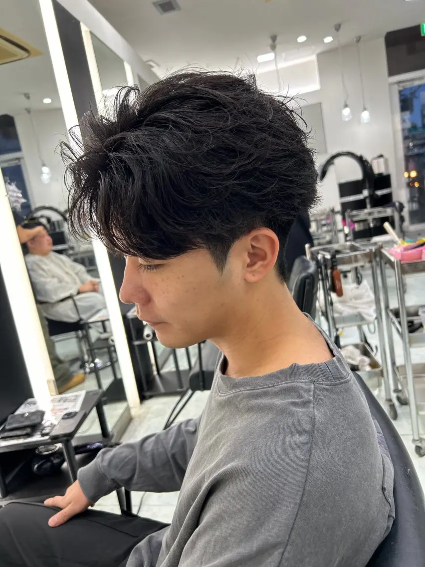 ショート パーマ ヘアアレンジ メンズ フェザーパーマ メンズパーマ メンズヘア/松下 創斗のヘアスタイル
