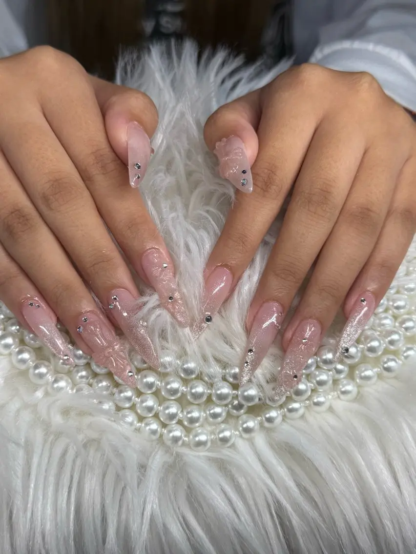 ネイル アートネイル オーロラネイル チークネイル 長さ出し フットネイル ハンドネイル 銀河_ Chan nailsのネイルデザイン