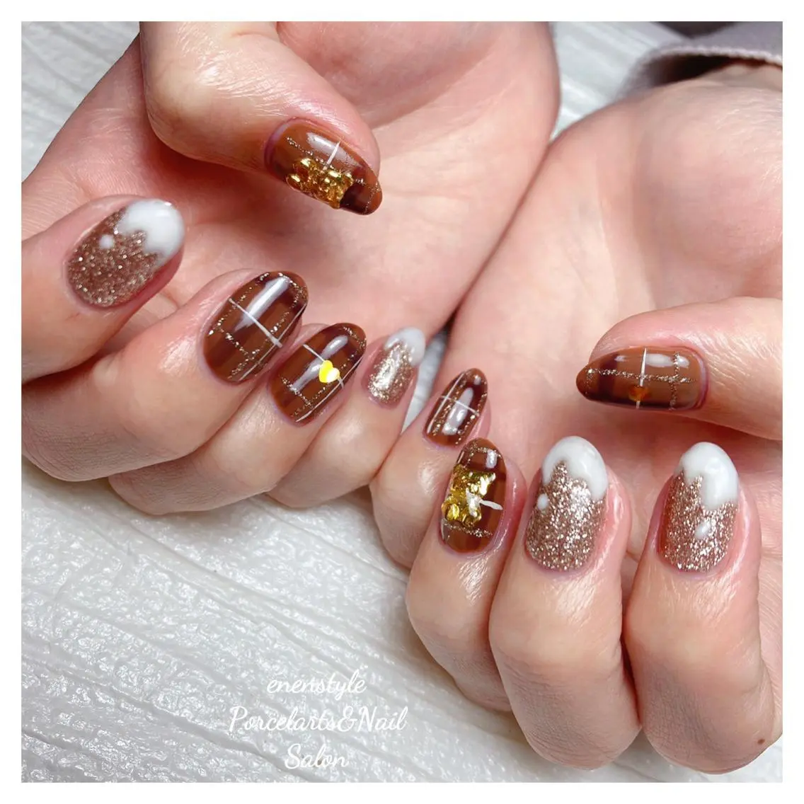 ミディアム ネイル 🐾enen style 🐾のネイルデザイン