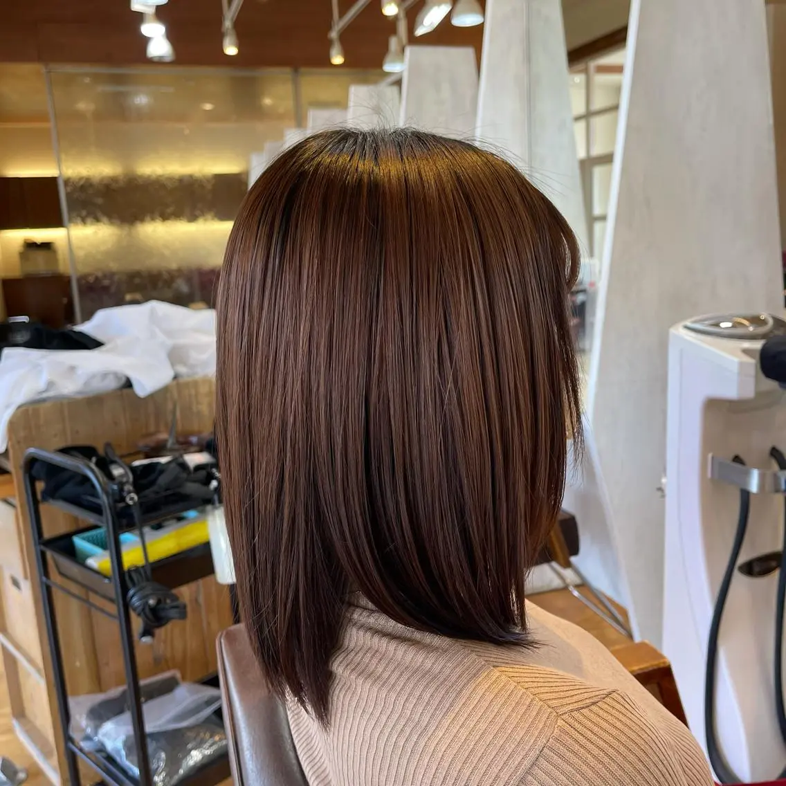 ミディアム 縮毛矯正 トリートメント 梶谷 和希のヘアスタイル