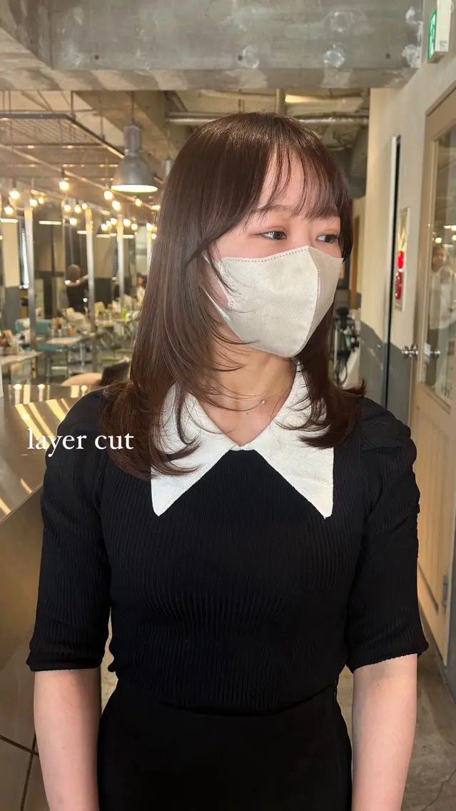 セミロング カラー レイヤーカット カット 海外レイヤー /NAGISAのヘアスタイル