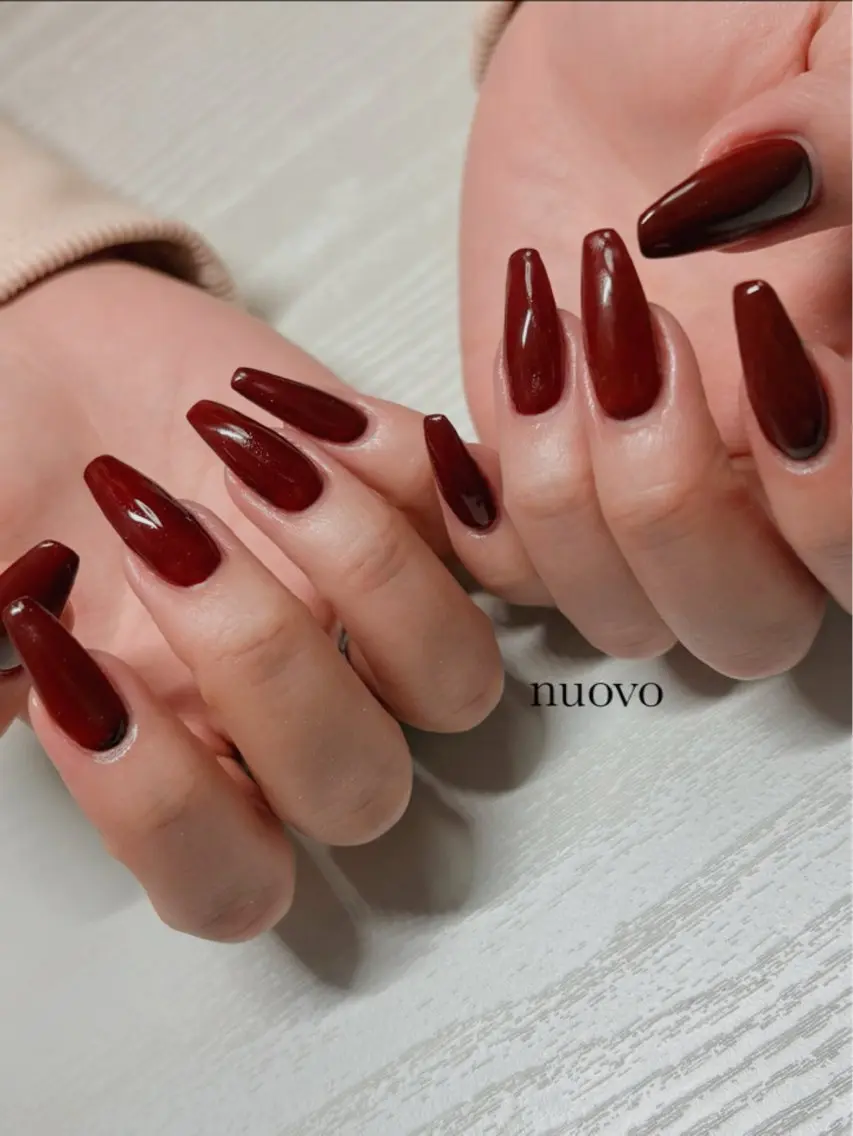 ネイル ボルドー ワンカラーネイル nuovo yukoのネイルデザイン